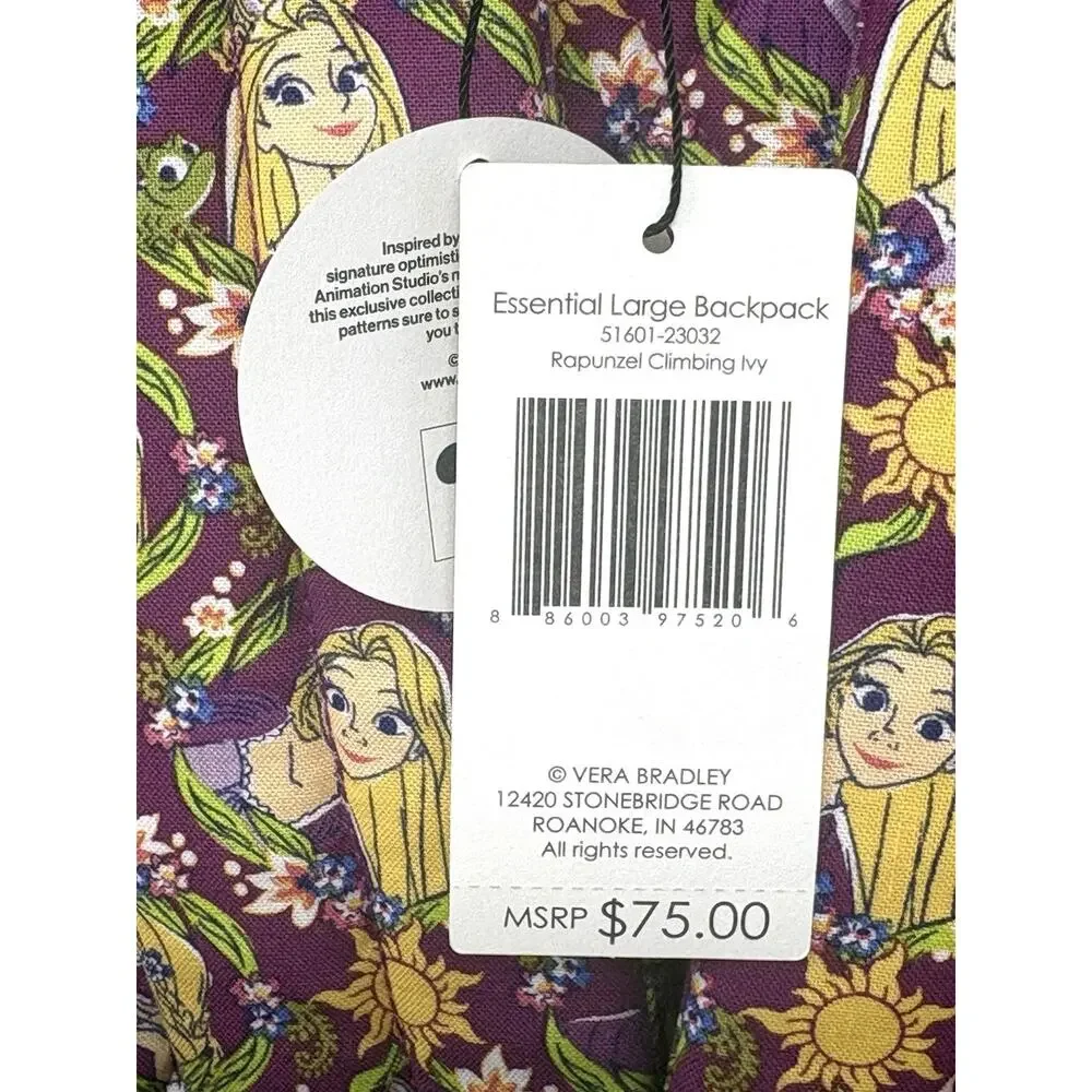 Vera Bradley Rapunzel Climbing Ivy Essential Large Backpack EXACT Laptop Pocket